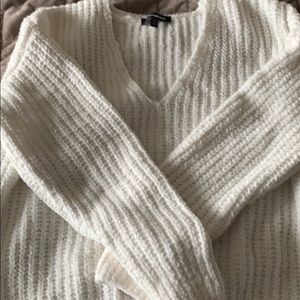 Express cream cropped loose fit sweater small